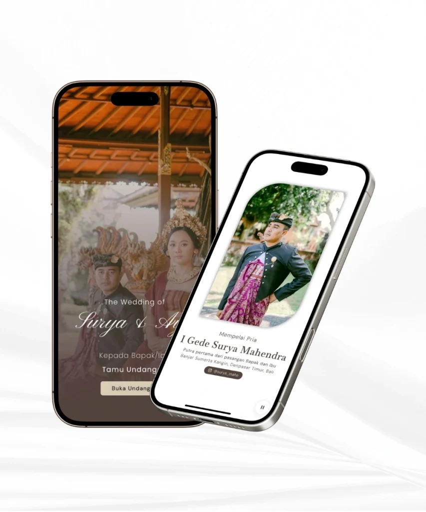 Template undangan digital Bali nuansa cokelat - Tema Brown Tone